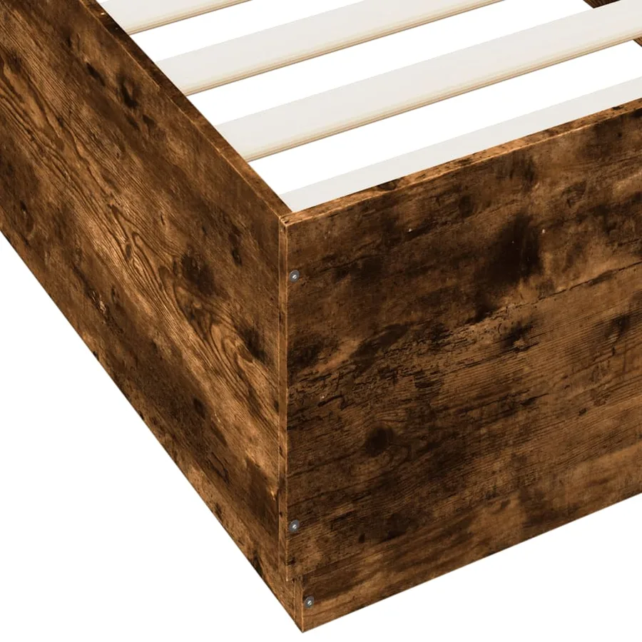 Cadre de lit sans matelas chêne fumé 90x200 cm - 7