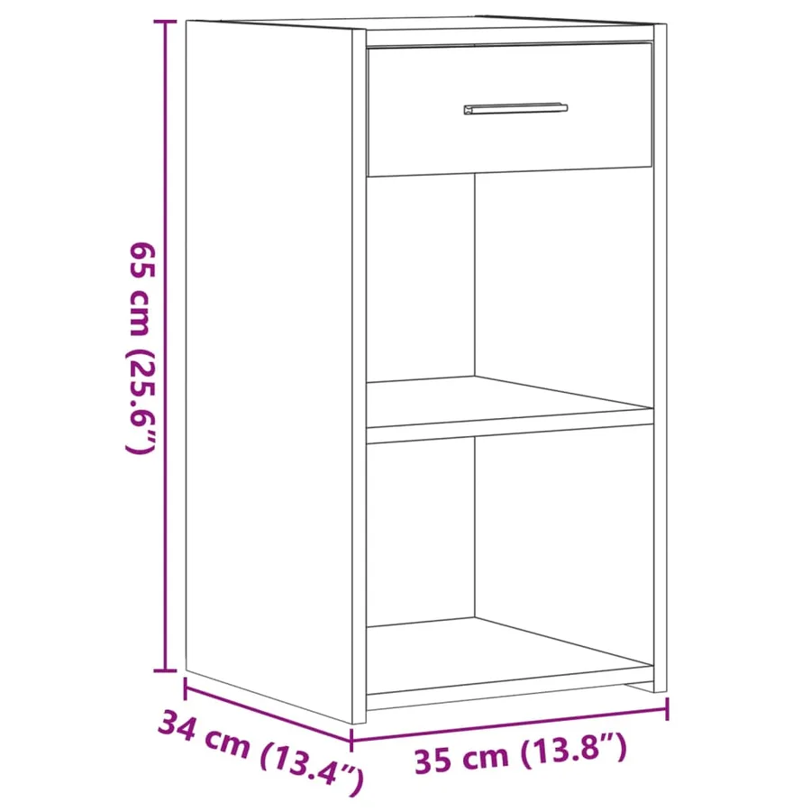 Table de chevet sonoma gris 35x34x65 cm bois d'ingénierie - 10