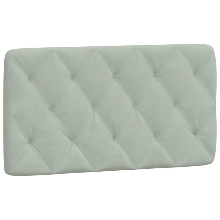 Coussin de tête de lit gris clair 100 cm velours - 2