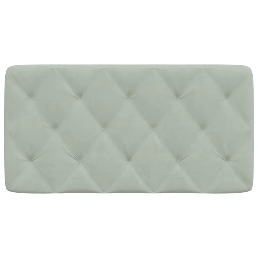 Coussin de tête de lit gris clair 100 cm velours - 5