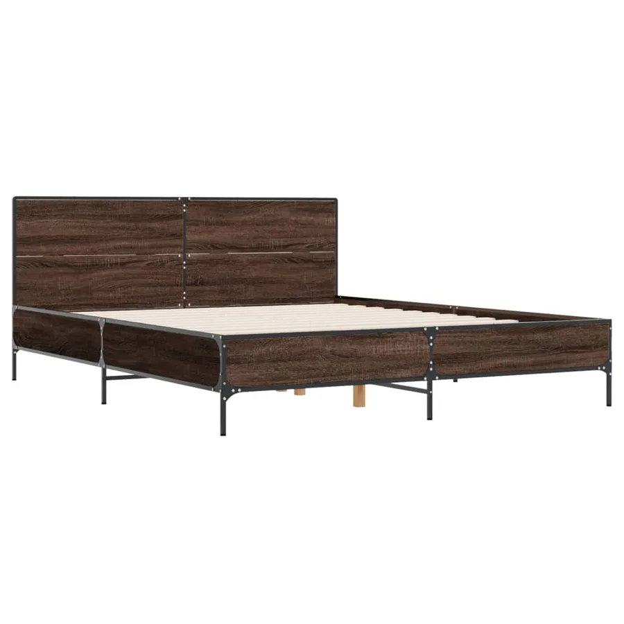 Cadre de lit sans matelas chêne marron 120x190 cm - 3