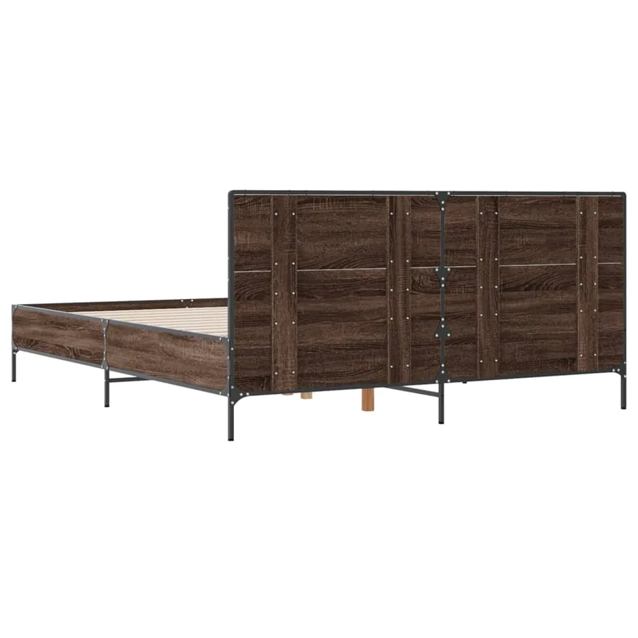 Cadre de lit sans matelas chêne marron 120x190 cm - 6