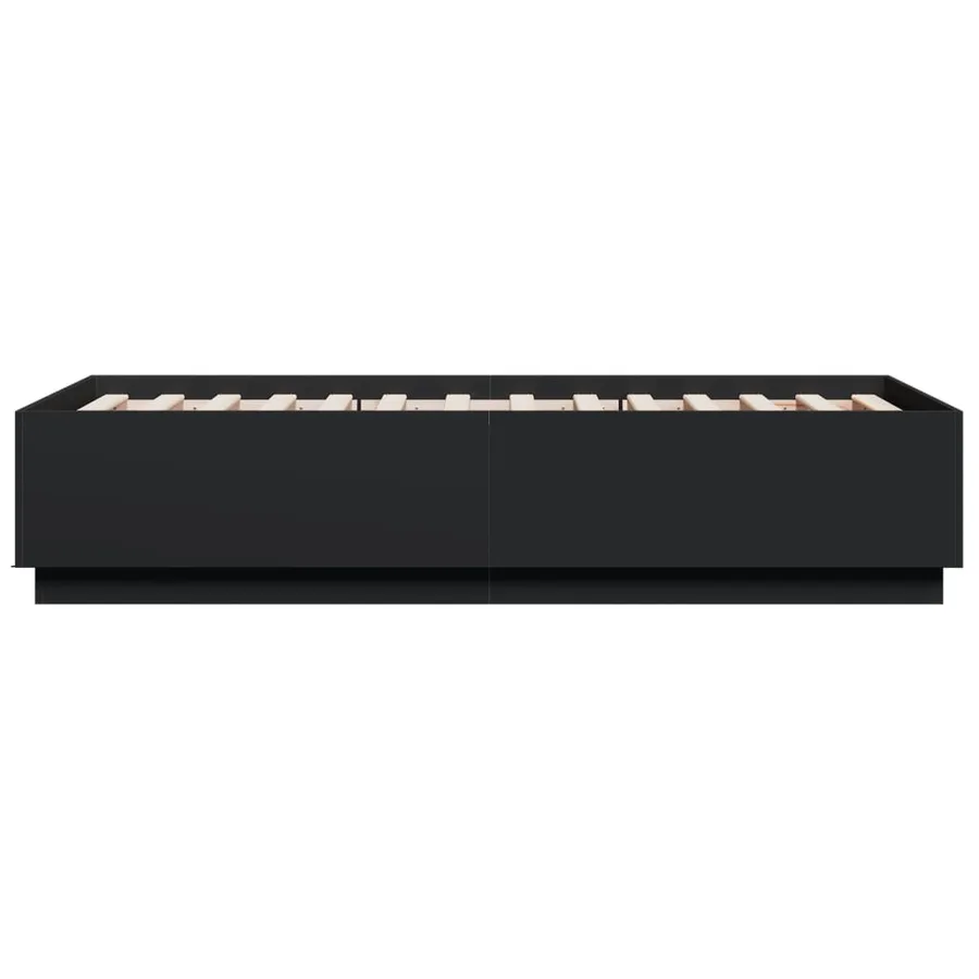 Cadre de lit sans matelas noir 90x190 cm - 5