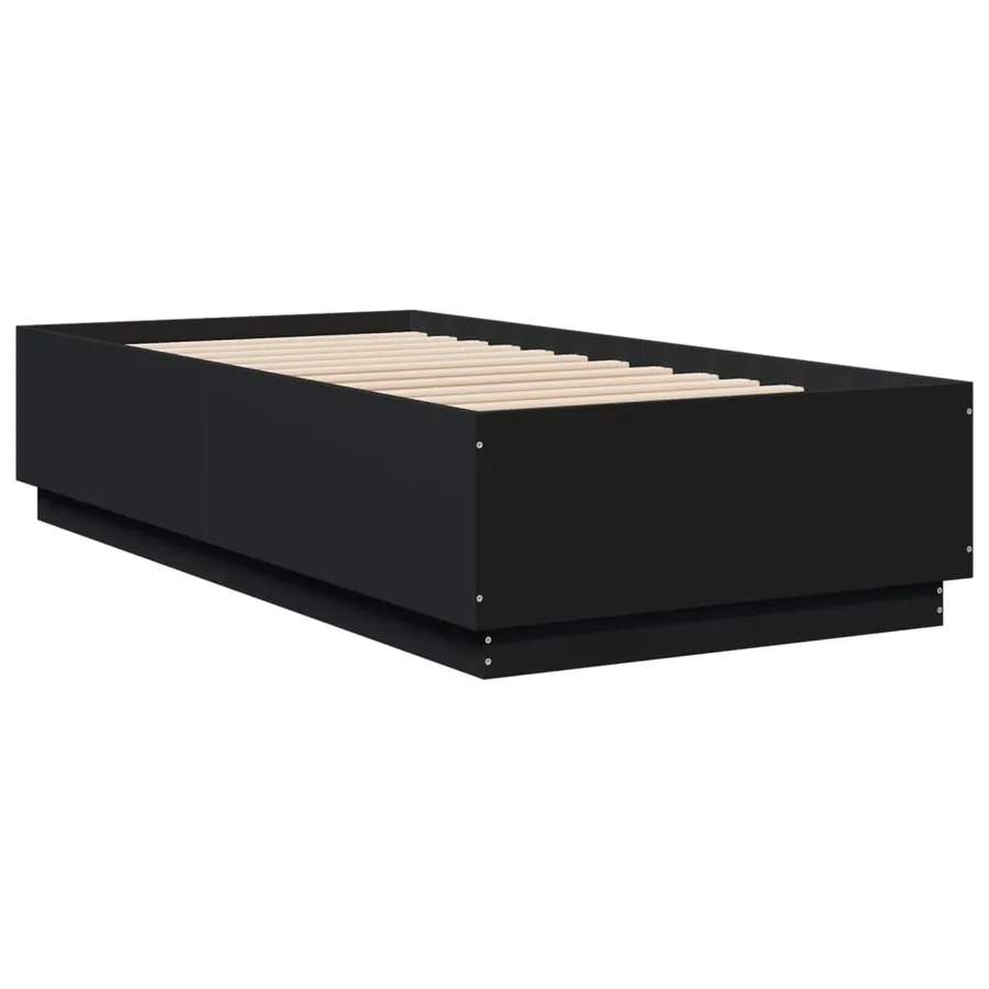 Cadre de lit sans matelas noir 90x190 cm - 6