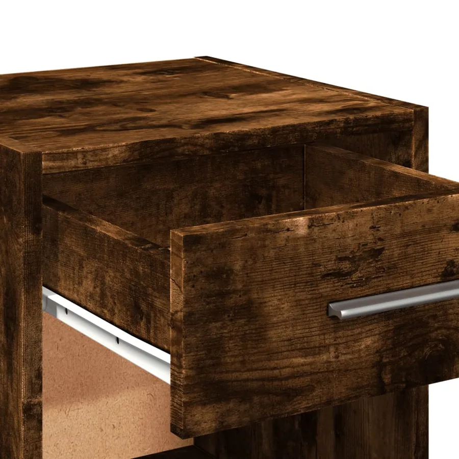 Table de chevet Chêne fumé 35x34x65 cm Bois d'ingénierie - 8