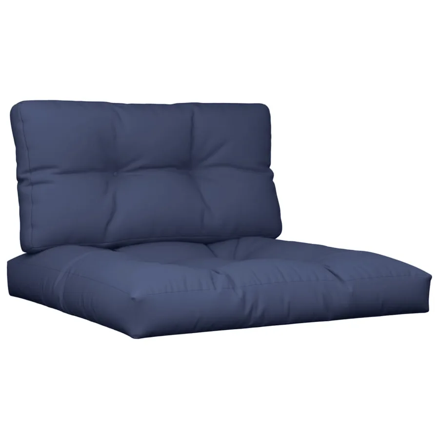 Coussins de palette lot de 2 bleu marine tissu - 2