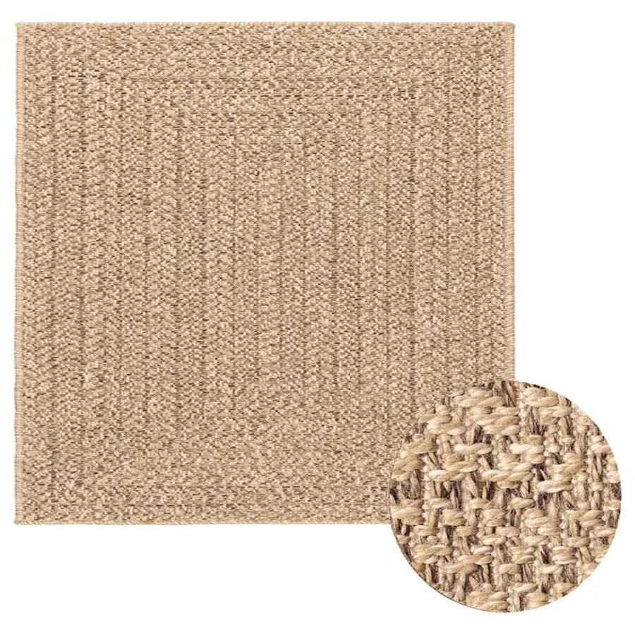 Tapis ZIZUR 120x120 cm aspect de jute intérieur et extérieur - 2
