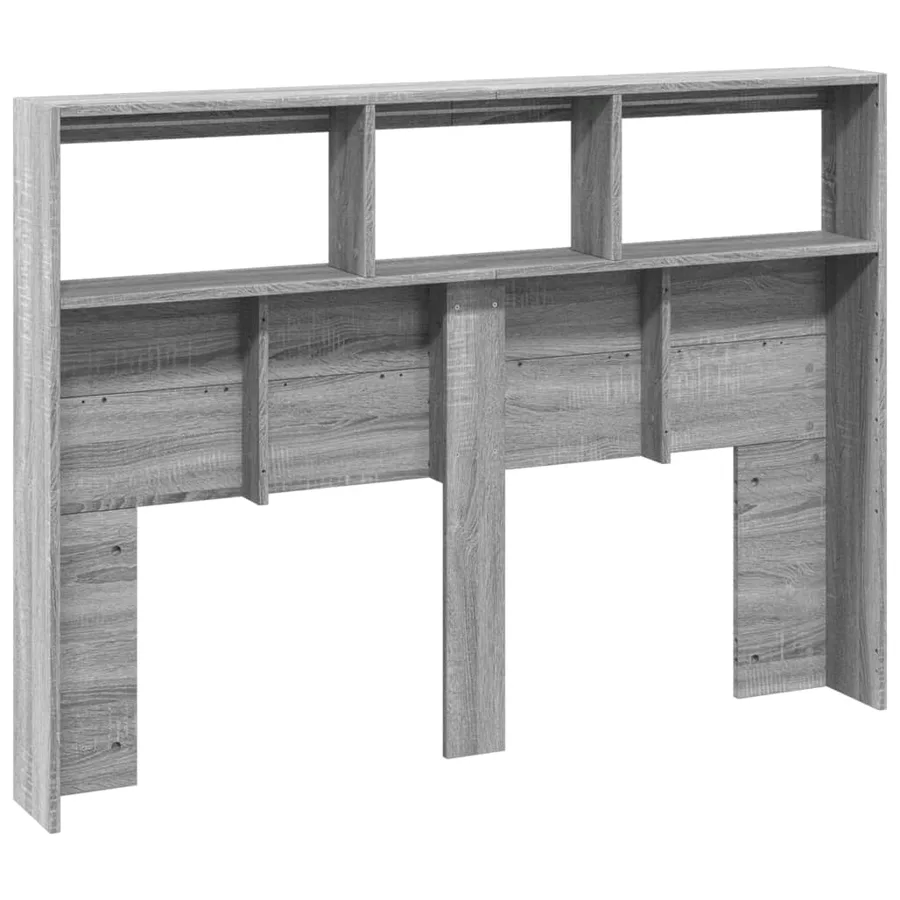 Armoire tête de lit avec LED sonoma gris 140x17x102 cm - 8