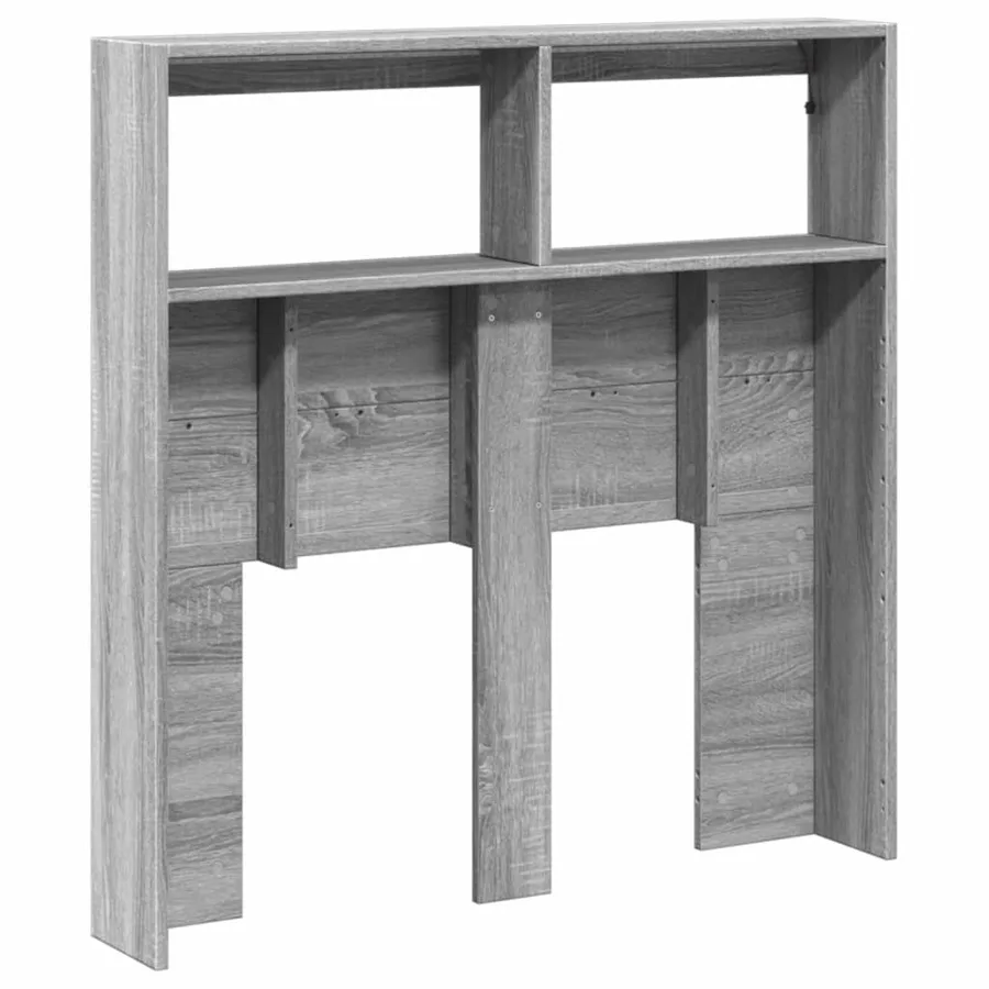 Armoire tête de lit avec LED sonoma gris 100x17x102 cm - 8