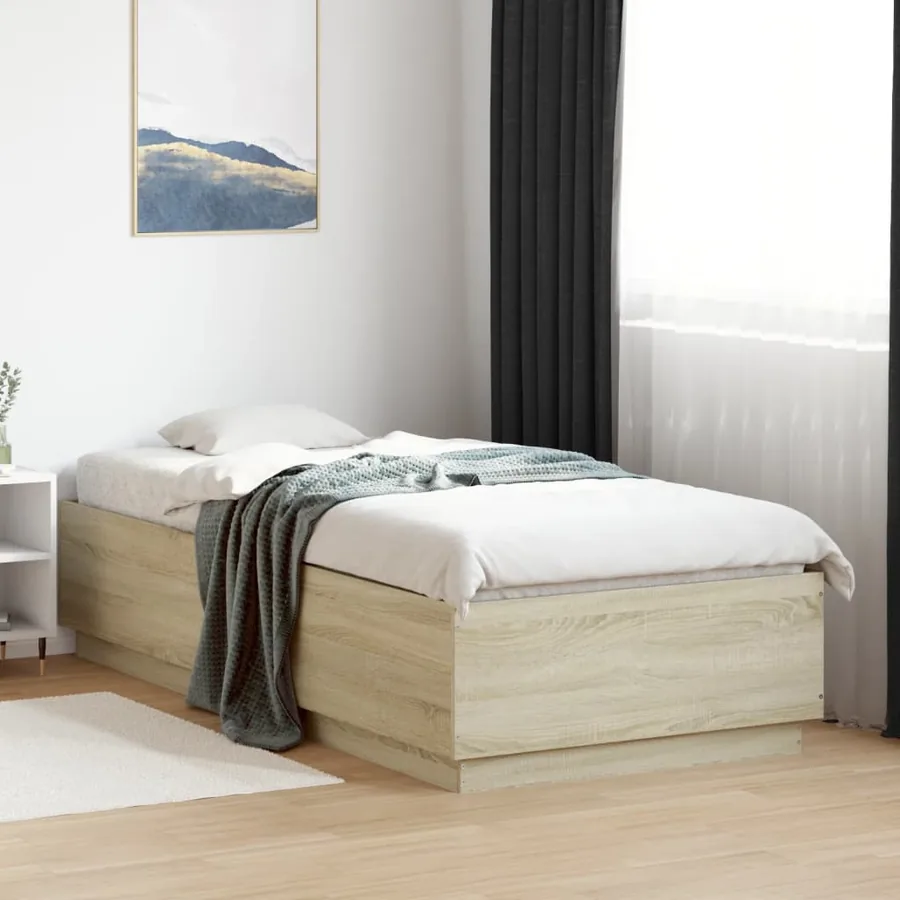 Cadre de lit sans matelas chêne sonoma 90x200 cm
