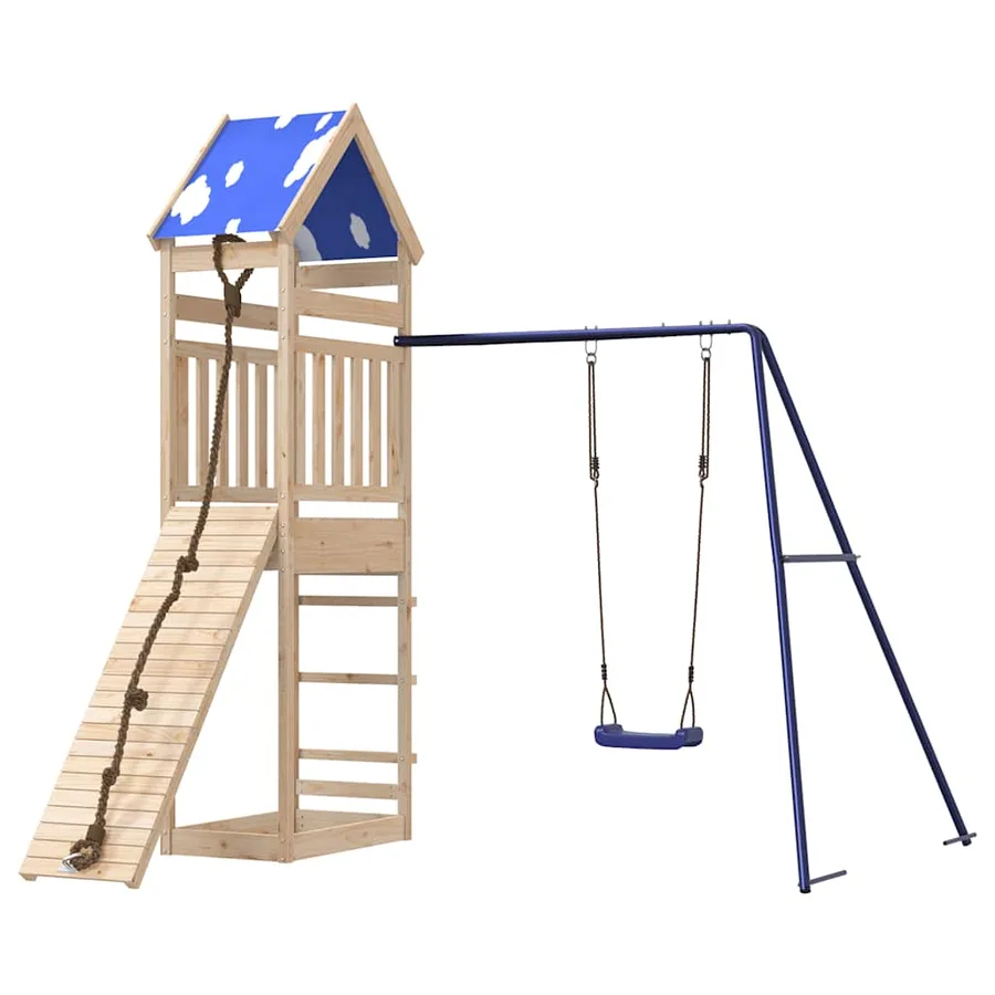 Aire de jeux d'extérieur bois de pin massif - 4