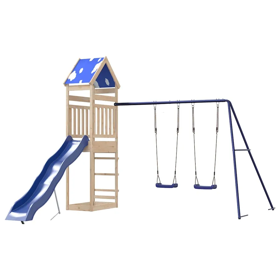 Aire de jeux d'extérieur bois de pin massif - 4