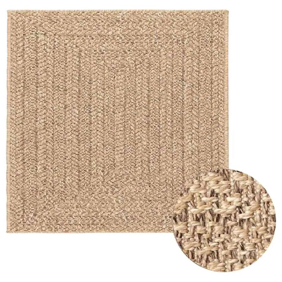 Tapis ZIZUR 240x240 cm aspect de jute intérieur et extérieur - 2