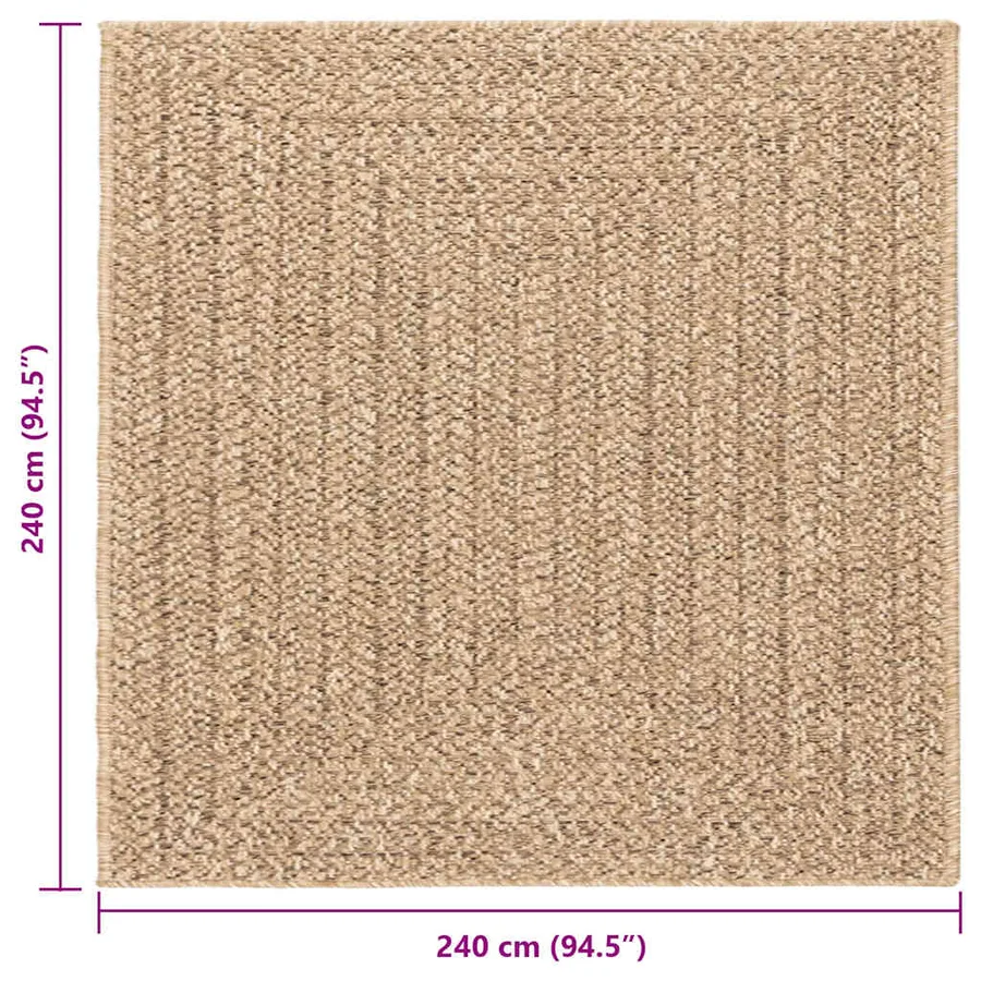 Tapis ZIZUR 240x240 cm aspect de jute intérieur et extérieur - 8