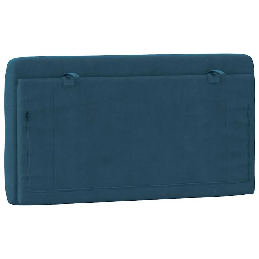 Coussin de tête de lit bleu 100 cm velours - 7