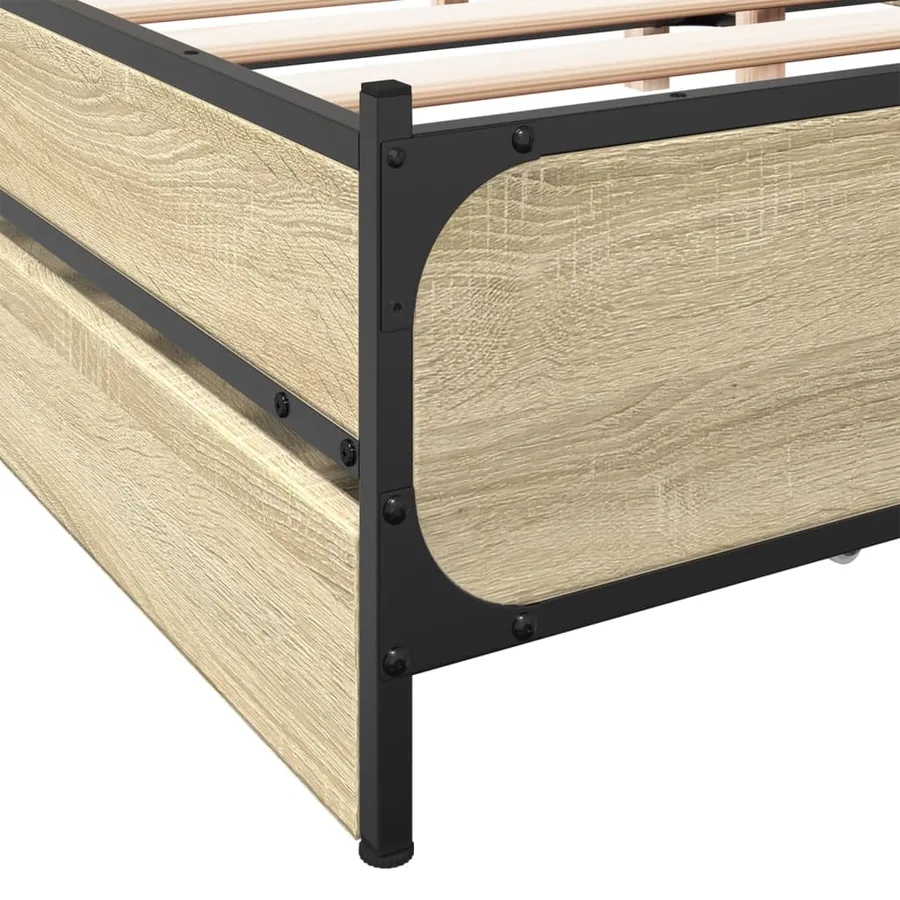 Cadre de lit avec tiroirs sans matelas chêne sonoma 120x190 cm - 8