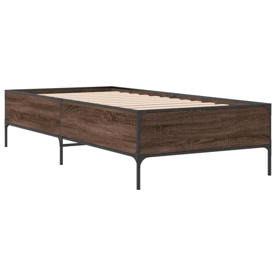Cadre de lit sans matelas chêne marron 75x190 cm - 3
