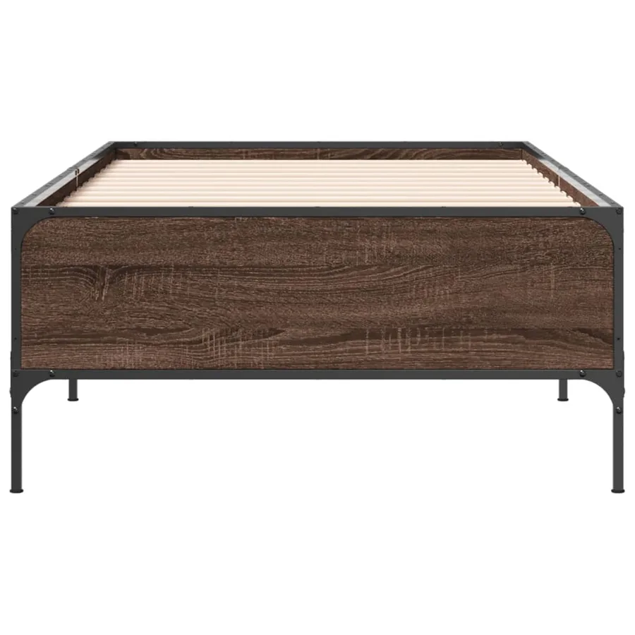 Cadre de lit sans matelas chêne marron 75x190 cm - 4