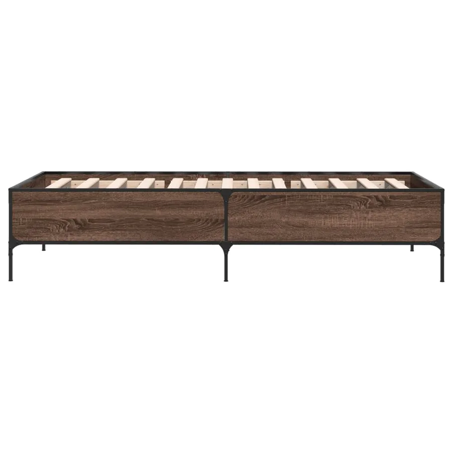 Cadre de lit sans matelas chêne marron 75x190 cm - 5