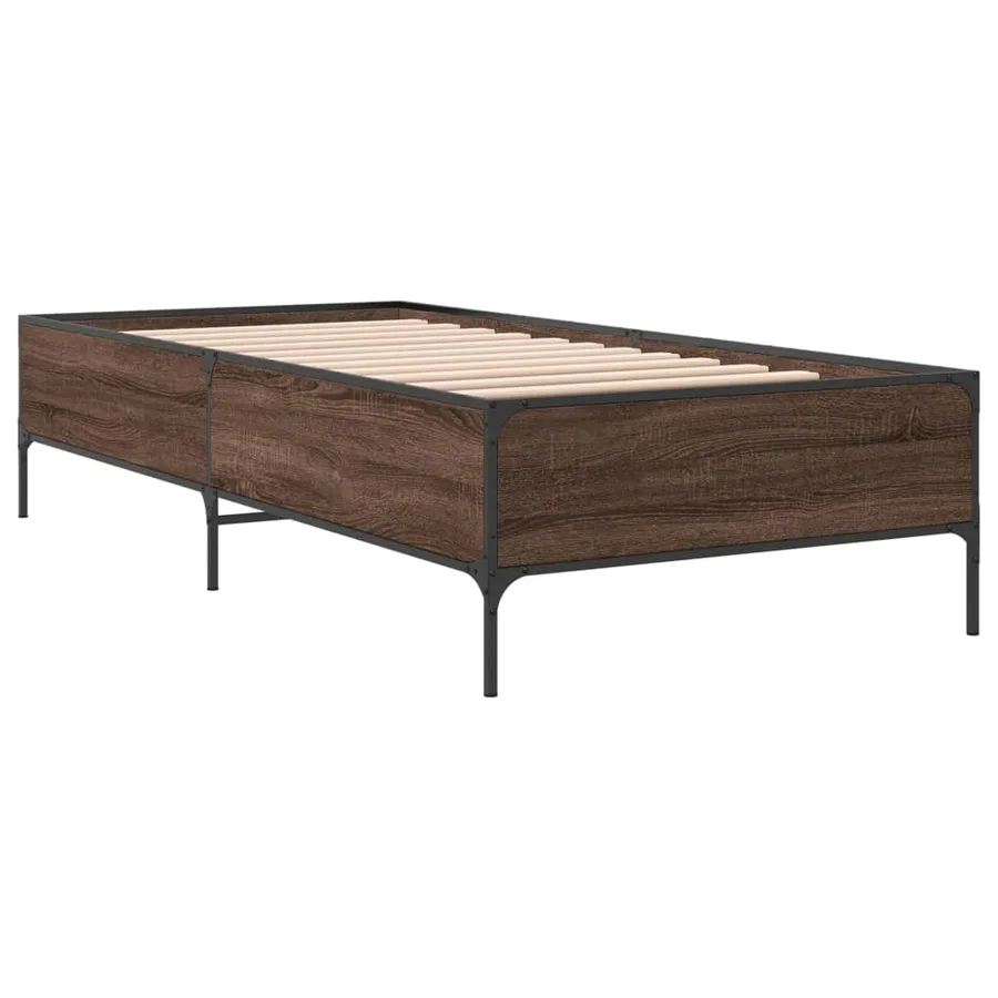 Cadre de lit sans matelas chêne marron 75x190 cm - 6