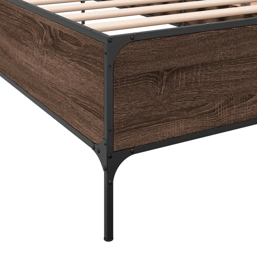 Cadre de lit sans matelas chêne marron 75x190 cm - 7