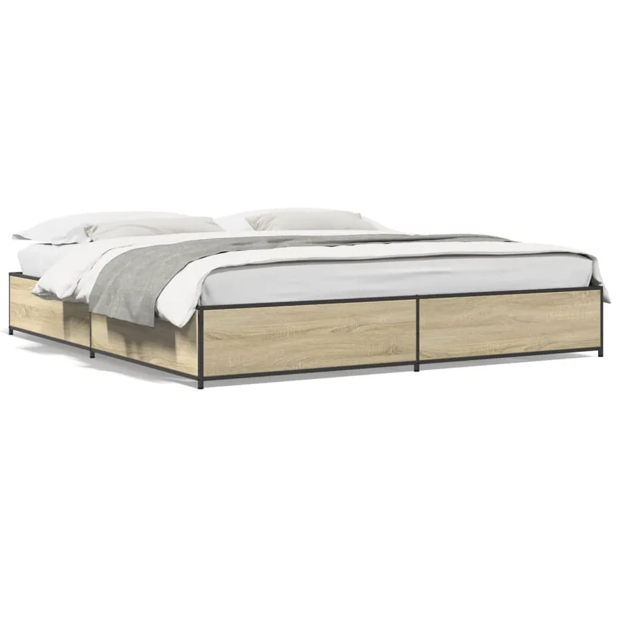 Cadre de lit sans matelas chêne sonoma 180x200 cm - 2