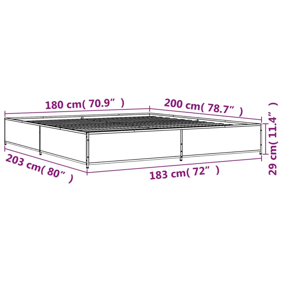 Cadre de lit sans matelas chêne sonoma 180x200 cm - 9