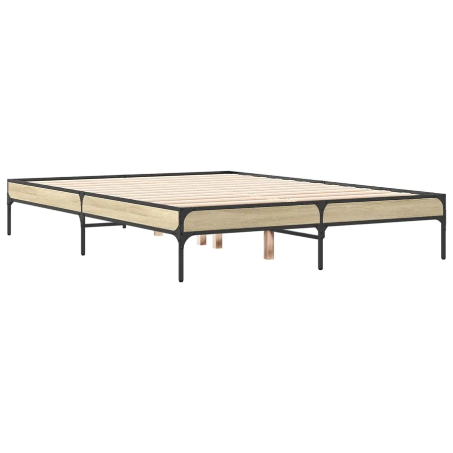 Cadre de lit sans matelas chêne sonoma 135x190 cm - 3