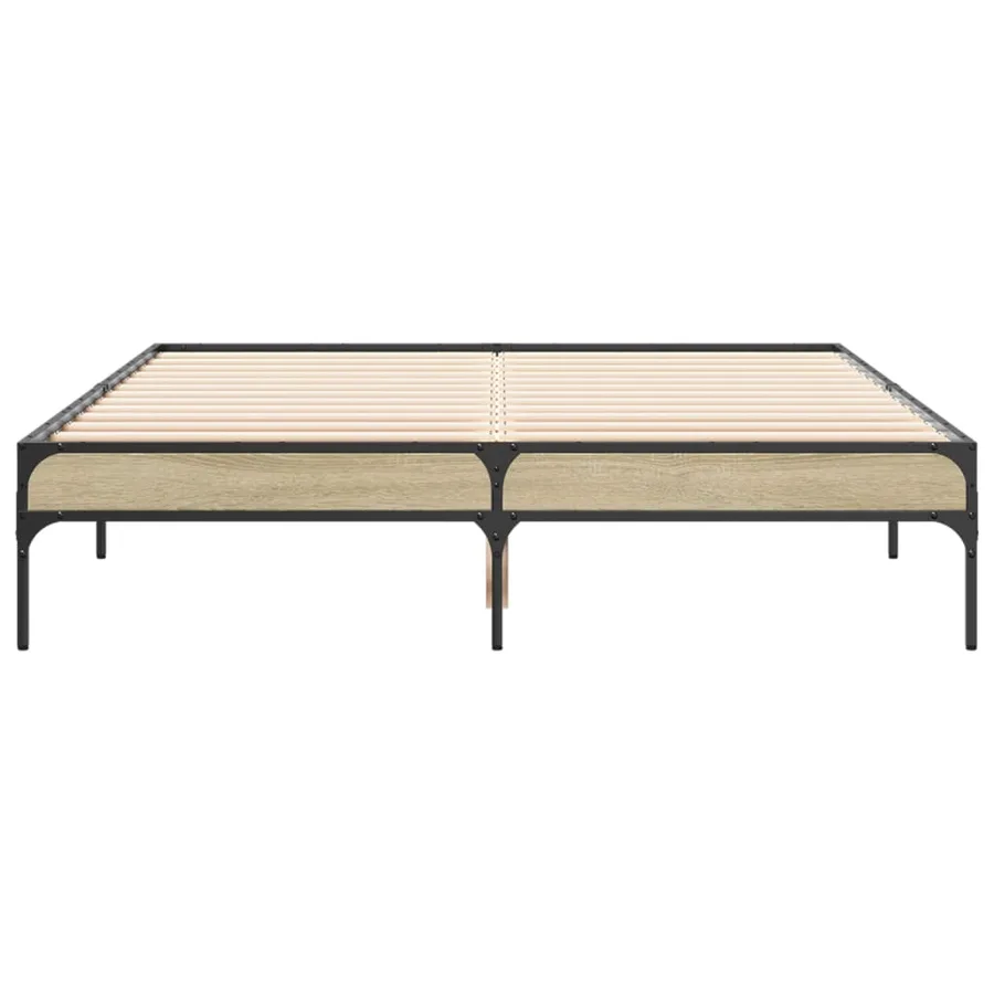 Cadre de lit sans matelas chêne sonoma 135x190 cm - 4