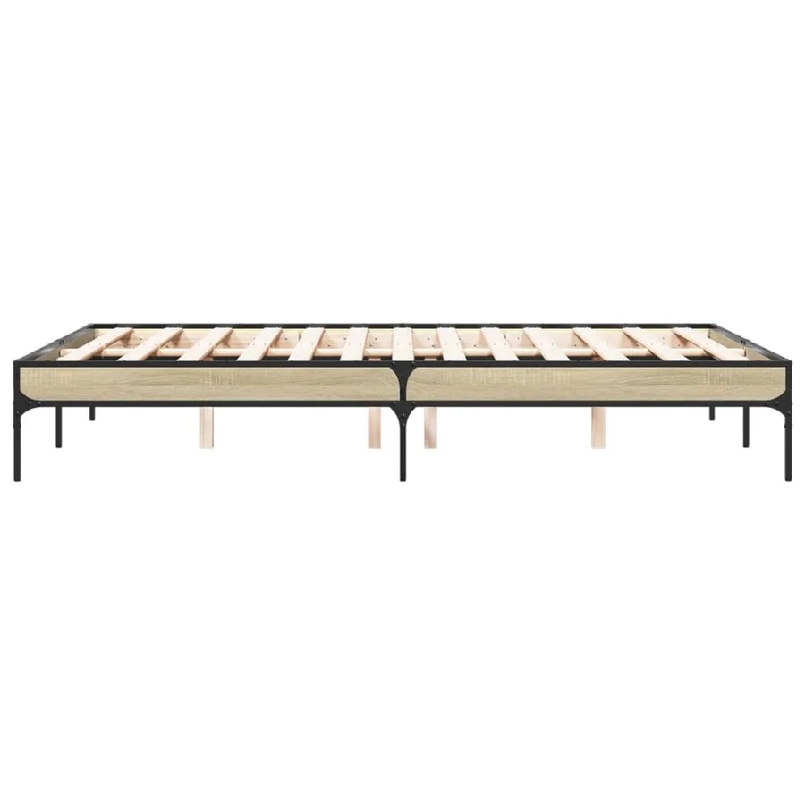 Cadre de lit sans matelas chêne sonoma 135x190 cm - 5