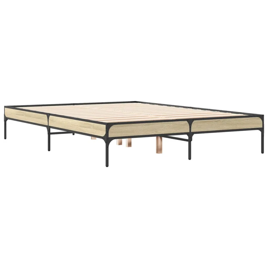 Cadre de lit sans matelas chêne sonoma 135x190 cm - 6