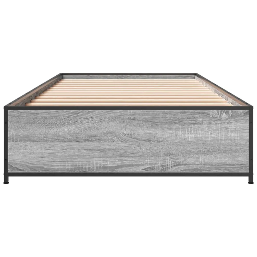 Cadre de lit sans matelas sonoma gris 75x190 cm - 4