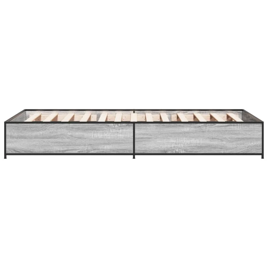 Cadre de lit sans matelas sonoma gris 75x190 cm - 5