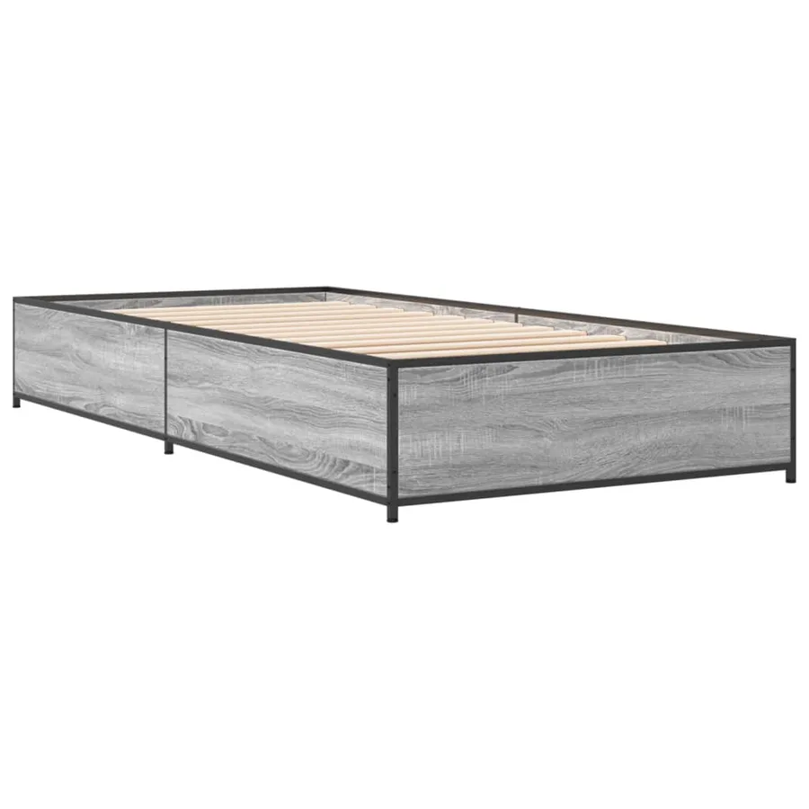 Cadre de lit sans matelas sonoma gris 75x190 cm - 6