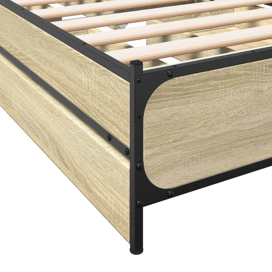 Cadre de lit avec tiroirs sans matelas chêne sonoma 90x190 cm - 8