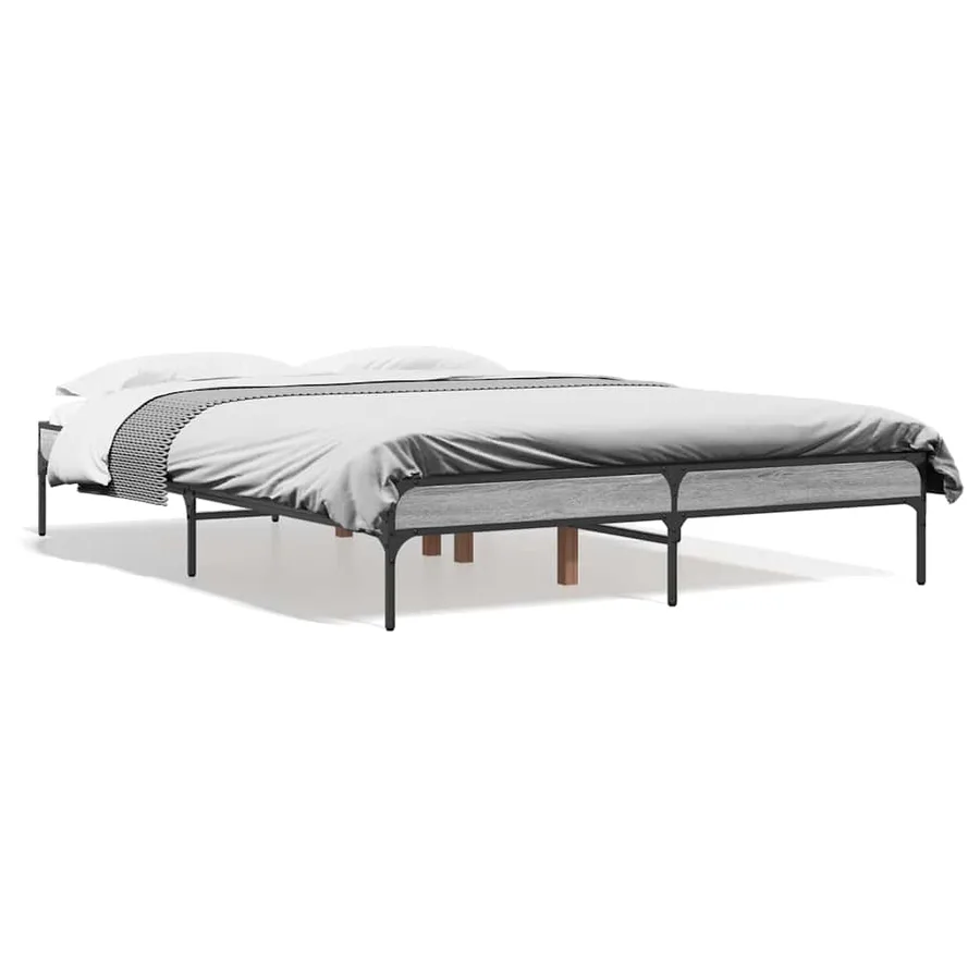 Cadre de lit sans matelas sonoma gris 120x190 cm - 2