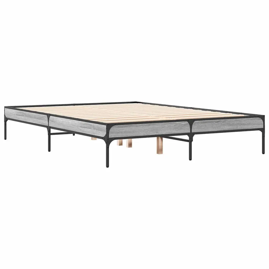 Cadre de lit sans matelas sonoma gris 120x190 cm - 3