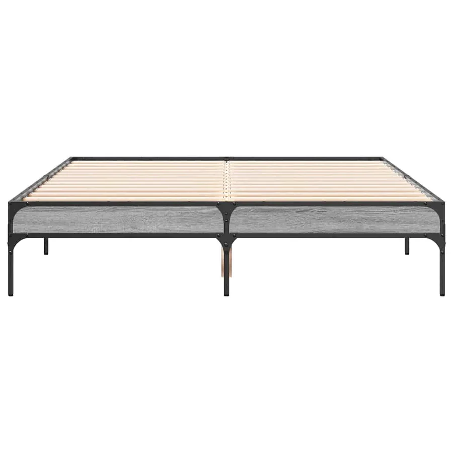 Cadre de lit sans matelas sonoma gris 120x190 cm - 4