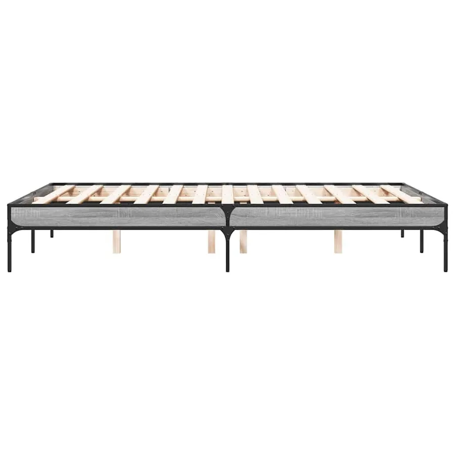Cadre de lit sans matelas sonoma gris 120x190 cm - 5
