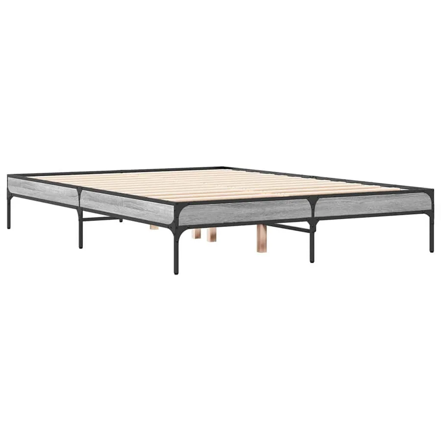 Cadre de lit sans matelas sonoma gris 120x190 cm - 6