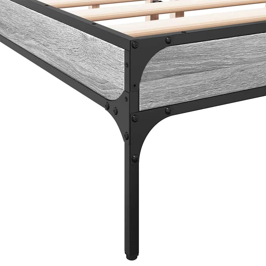 Cadre de lit sans matelas sonoma gris 120x190 cm - 7