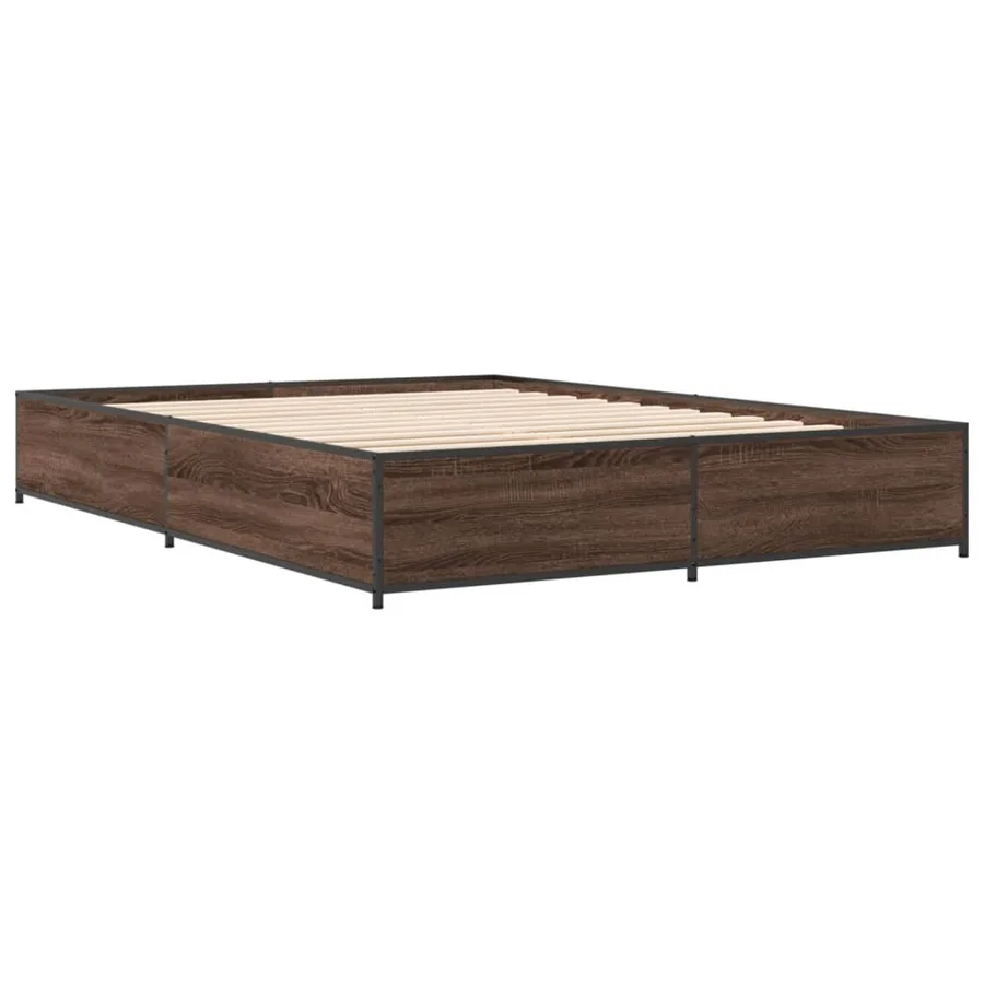 Cadre de lit sans matelas chêne marron 140x190 cm - 3