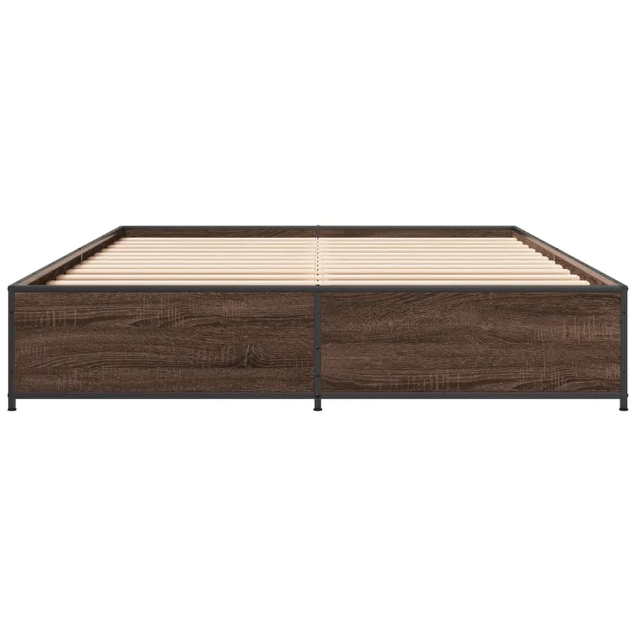 Cadre de lit sans matelas chêne marron 140x190 cm - 4