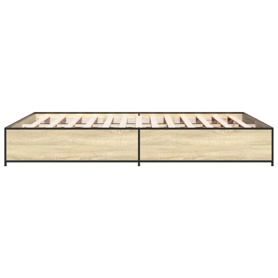 Cadre de lit sans matelas chêne sonoma 120x190 cm - 5
