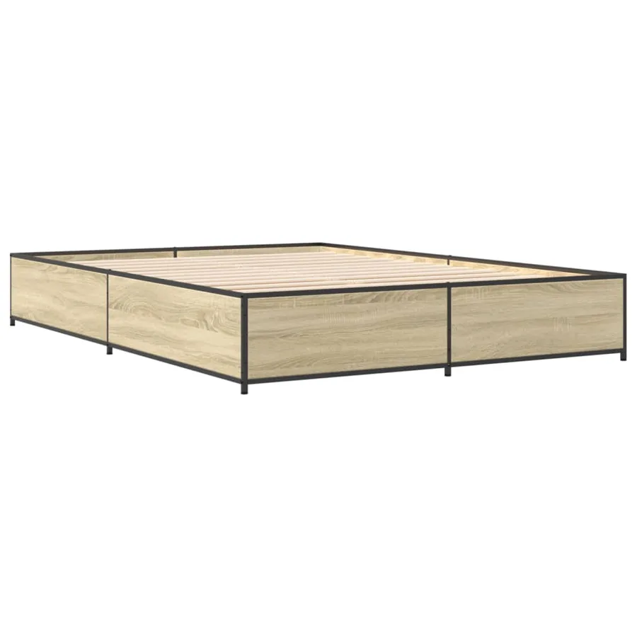 Cadre de lit sans matelas chêne sonoma 120x190 cm - 6