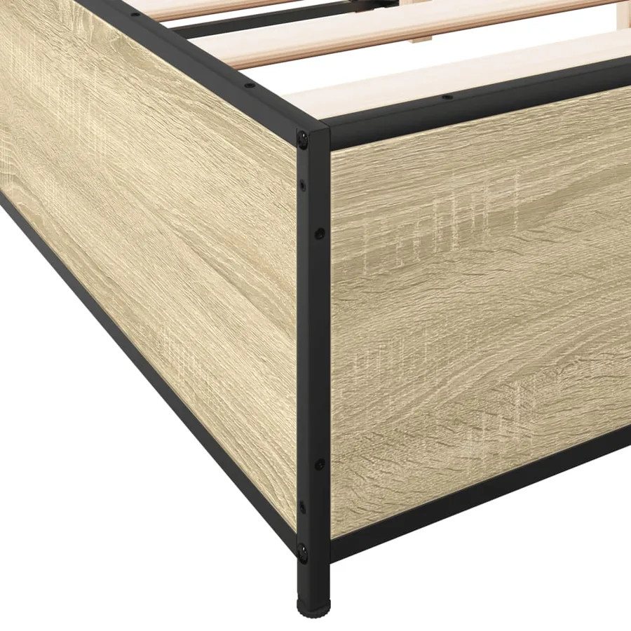 Cadre de lit sans matelas chêne sonoma 120x190 cm - 7