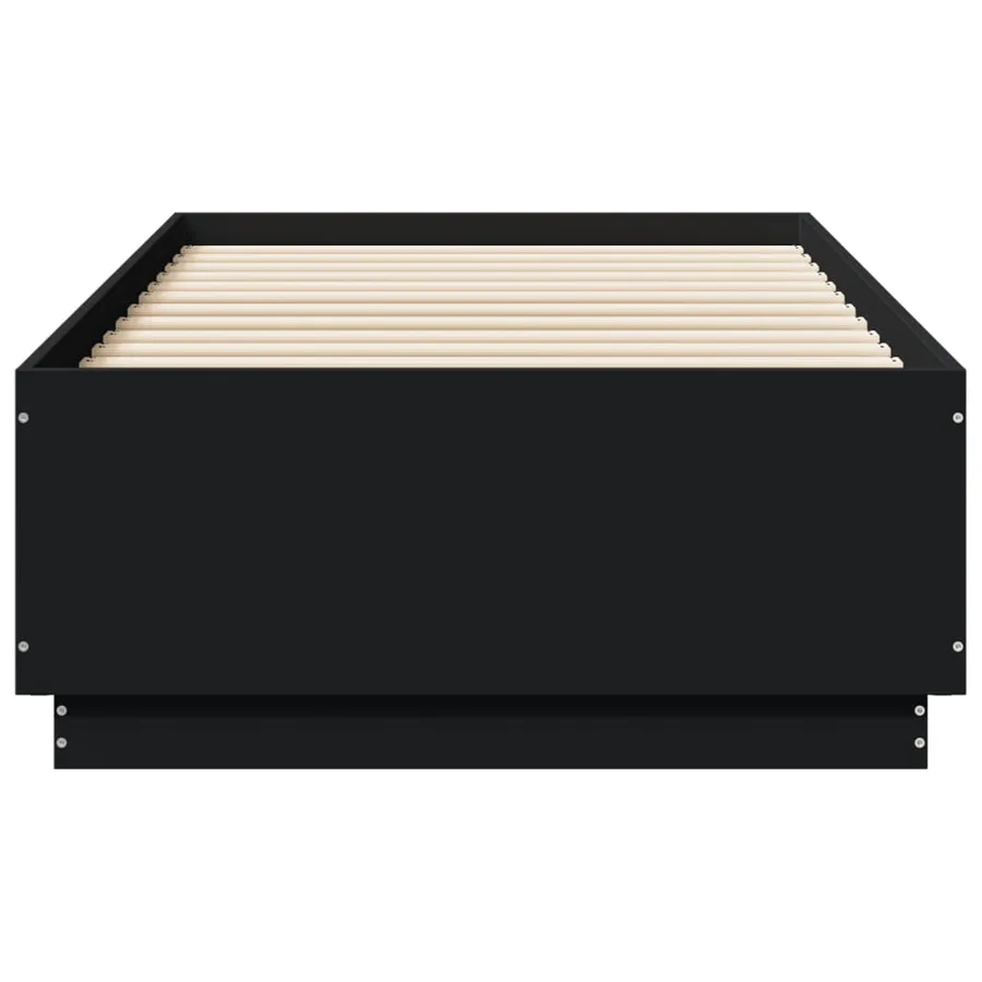 Cadre de lit sans matelas noir 75x190 cm - 4