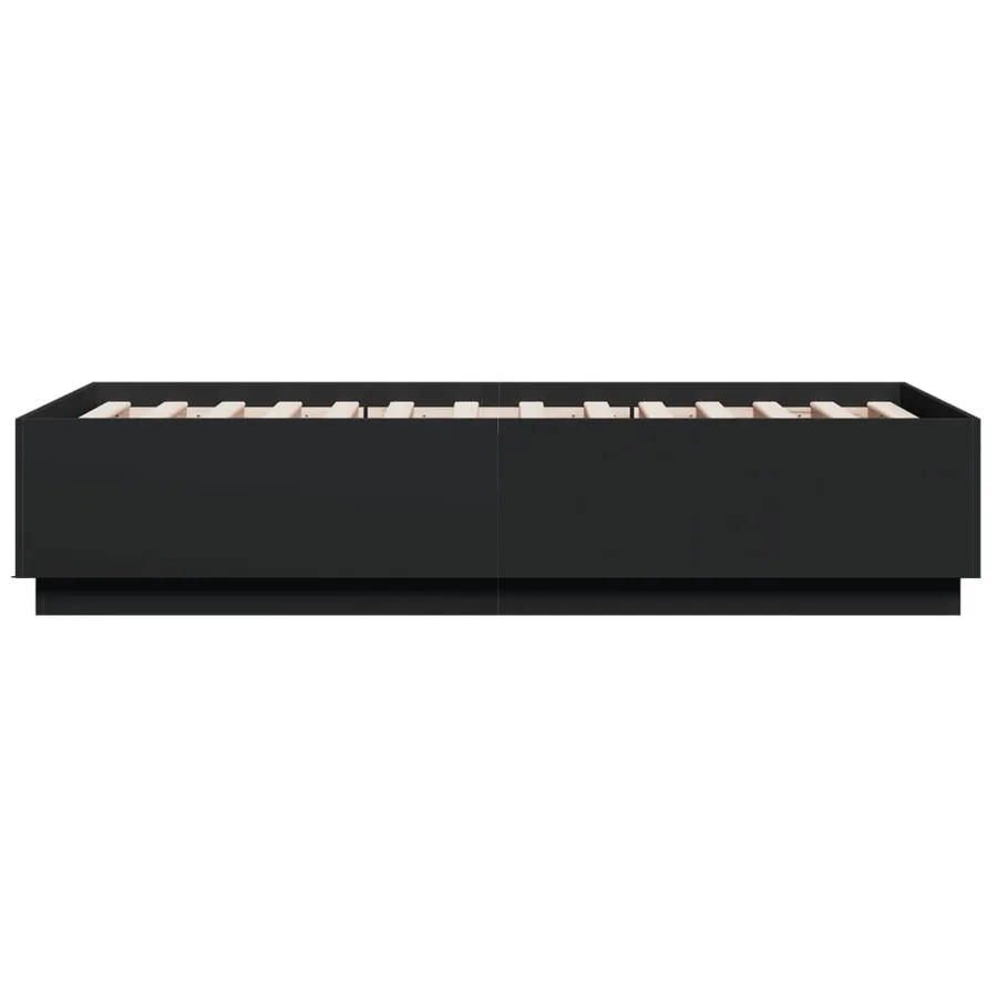 Cadre de lit sans matelas noir 75x190 cm - 5