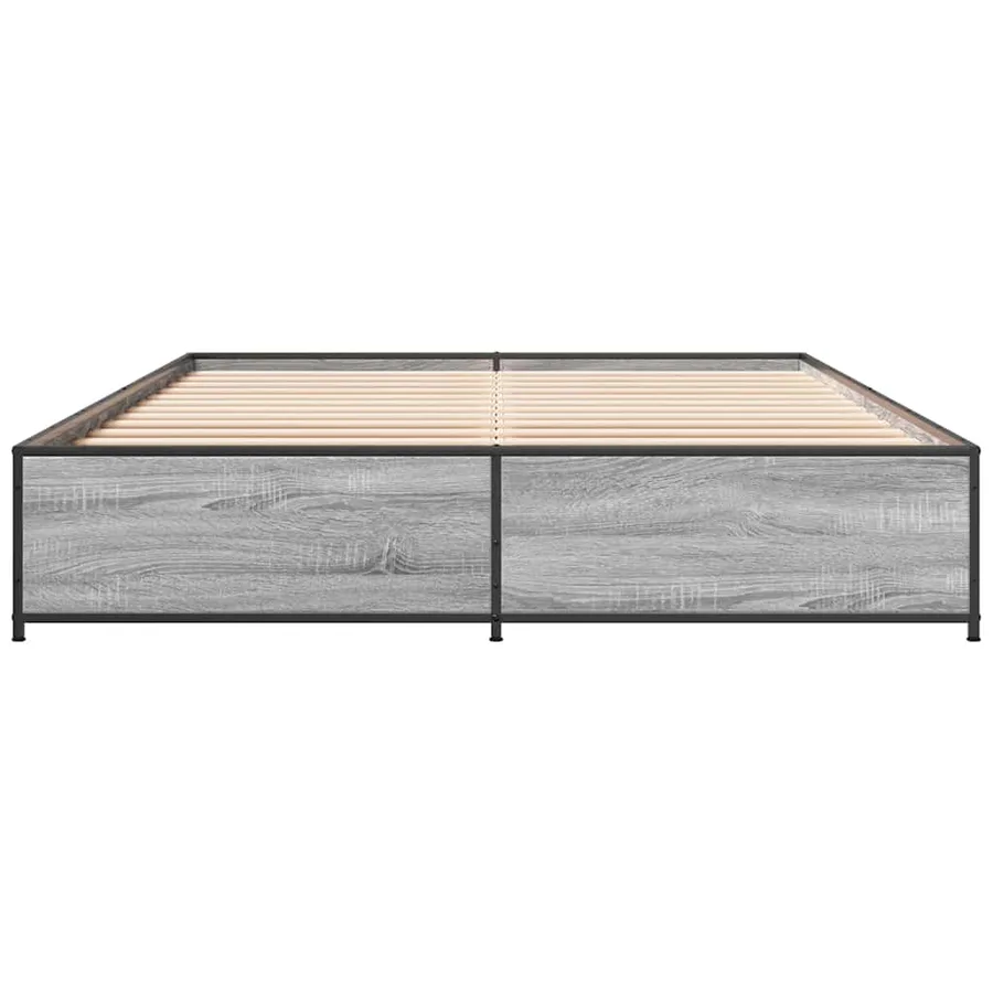Cadre de lit sans matelas sonoma gris 150x200 cm - 4