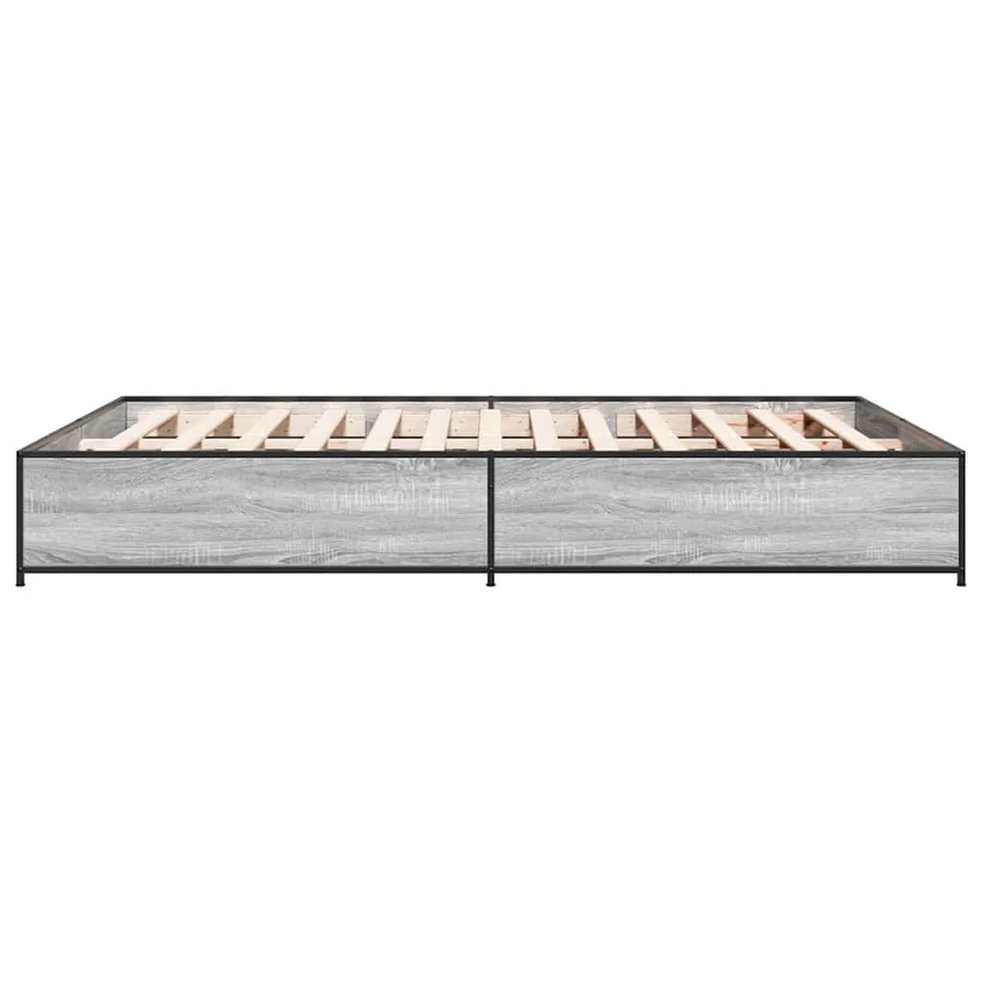 Cadre de lit sans matelas sonoma gris 150x200 cm - 5